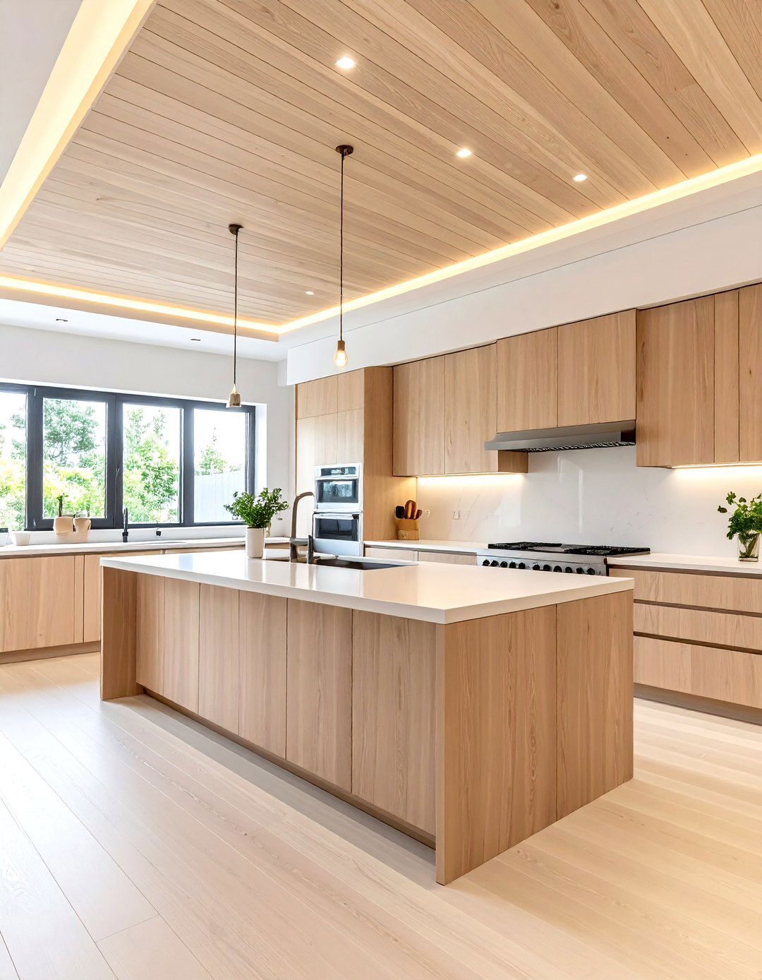 Maple Wood Slat Ceiling for Clean Modern Aesthetics