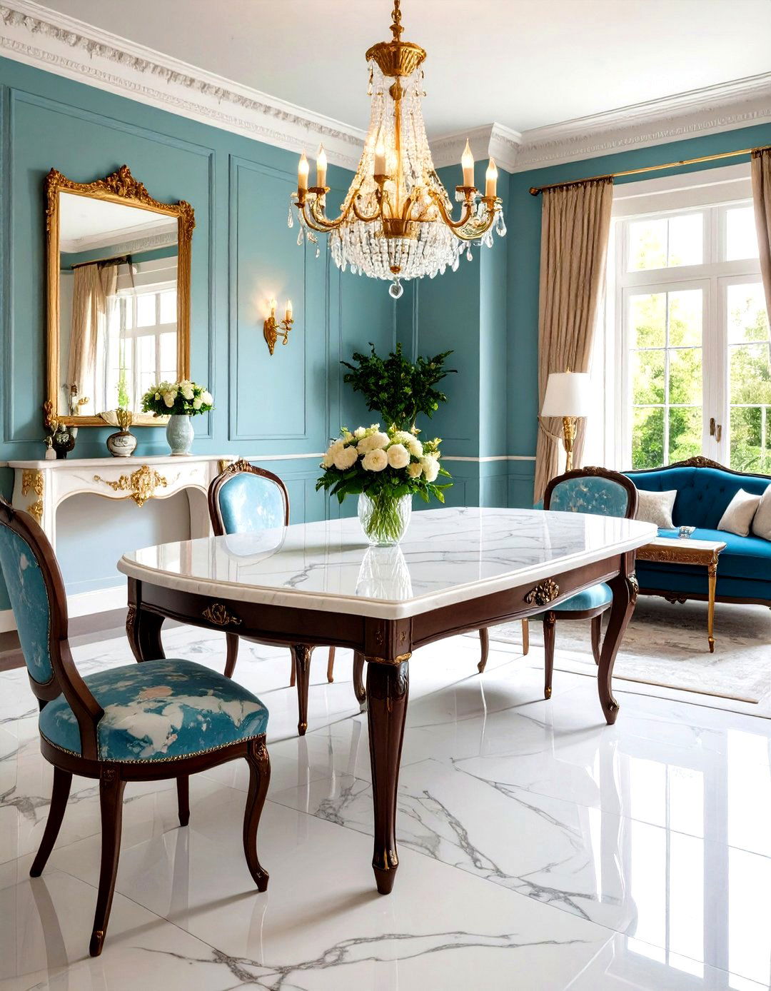 Marble Accents on Tables and Counters - 20 Victorian Interior Design Ideas