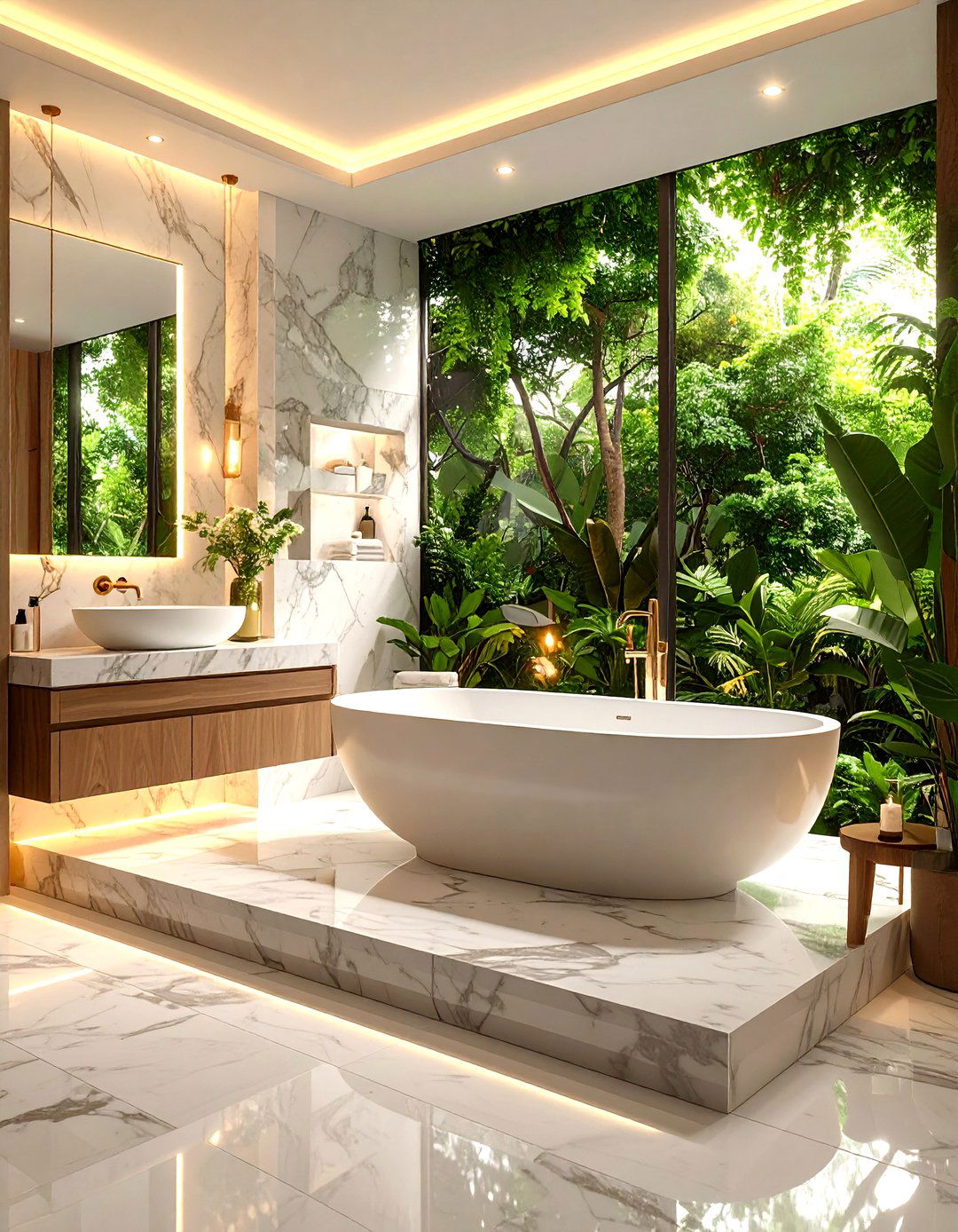 Marble Bath Surround Bathroom Luxury Soaking Experience - 20 Marble Bathroom Ideas