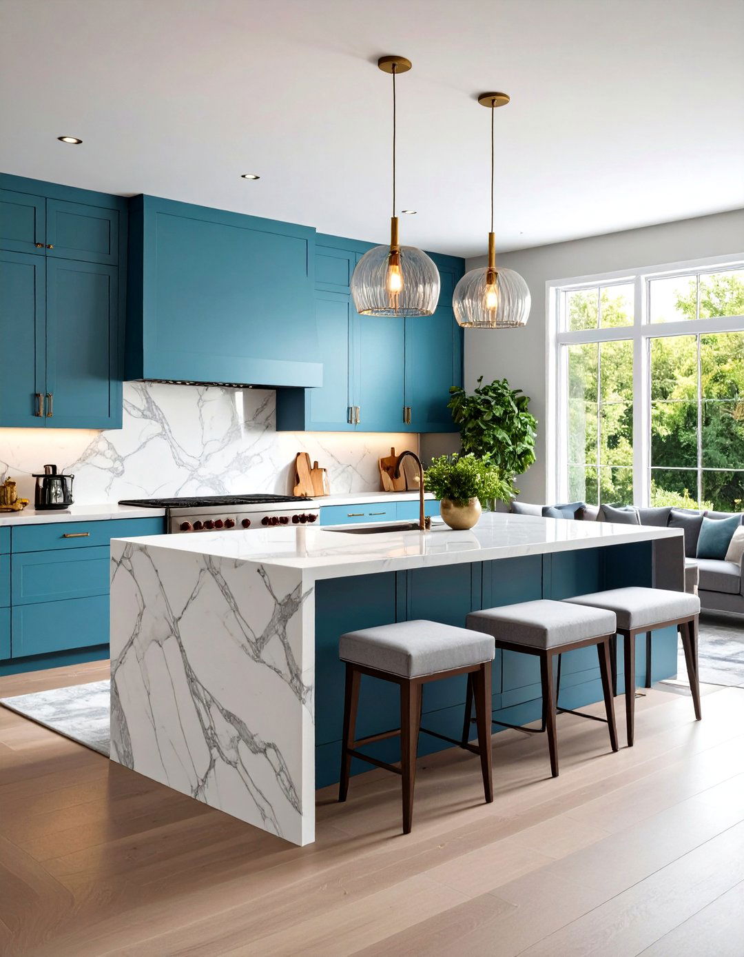 Marble Kitchen Island with Breakfast Nook Extension - 20 Marble Kitchen Island Ideas