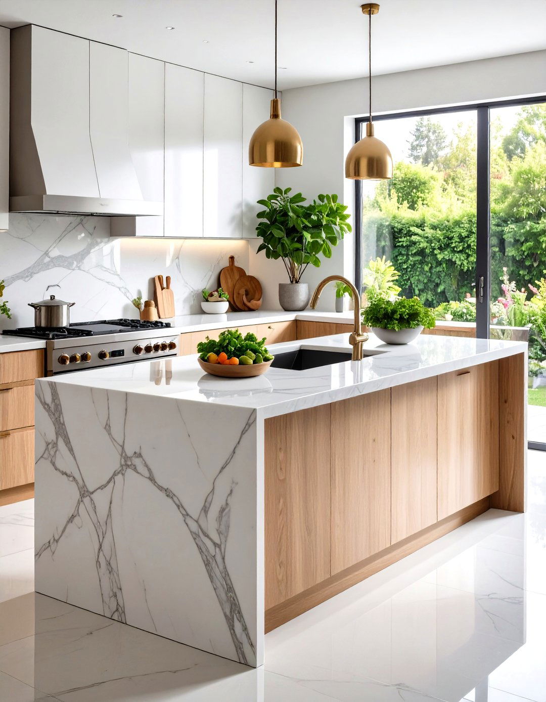 Marble Kitchen Island with Built In Sink and Dish Prep - 20 Marble Kitchen Island Ideas