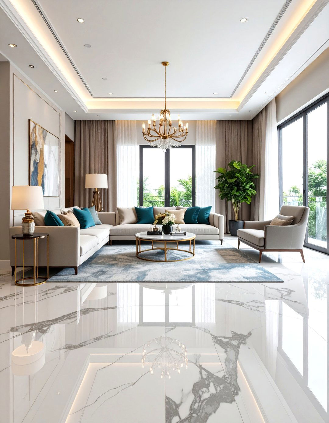 Marble Living Room Flooring - 20 Living Room Flooring Ideas