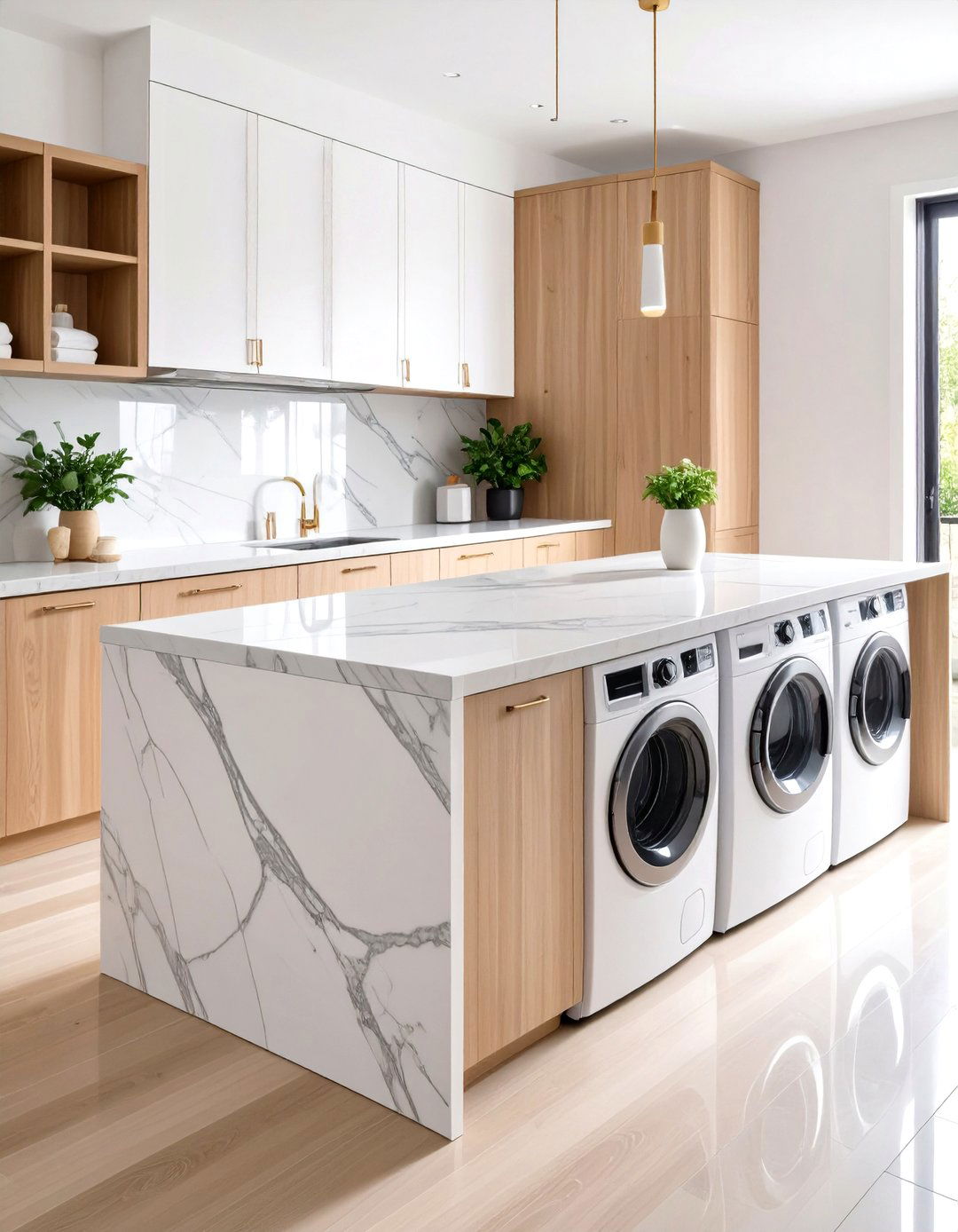 Marble Look Laminate Laundry Room Countertop - 20 Laundry Room Countertop Ideas