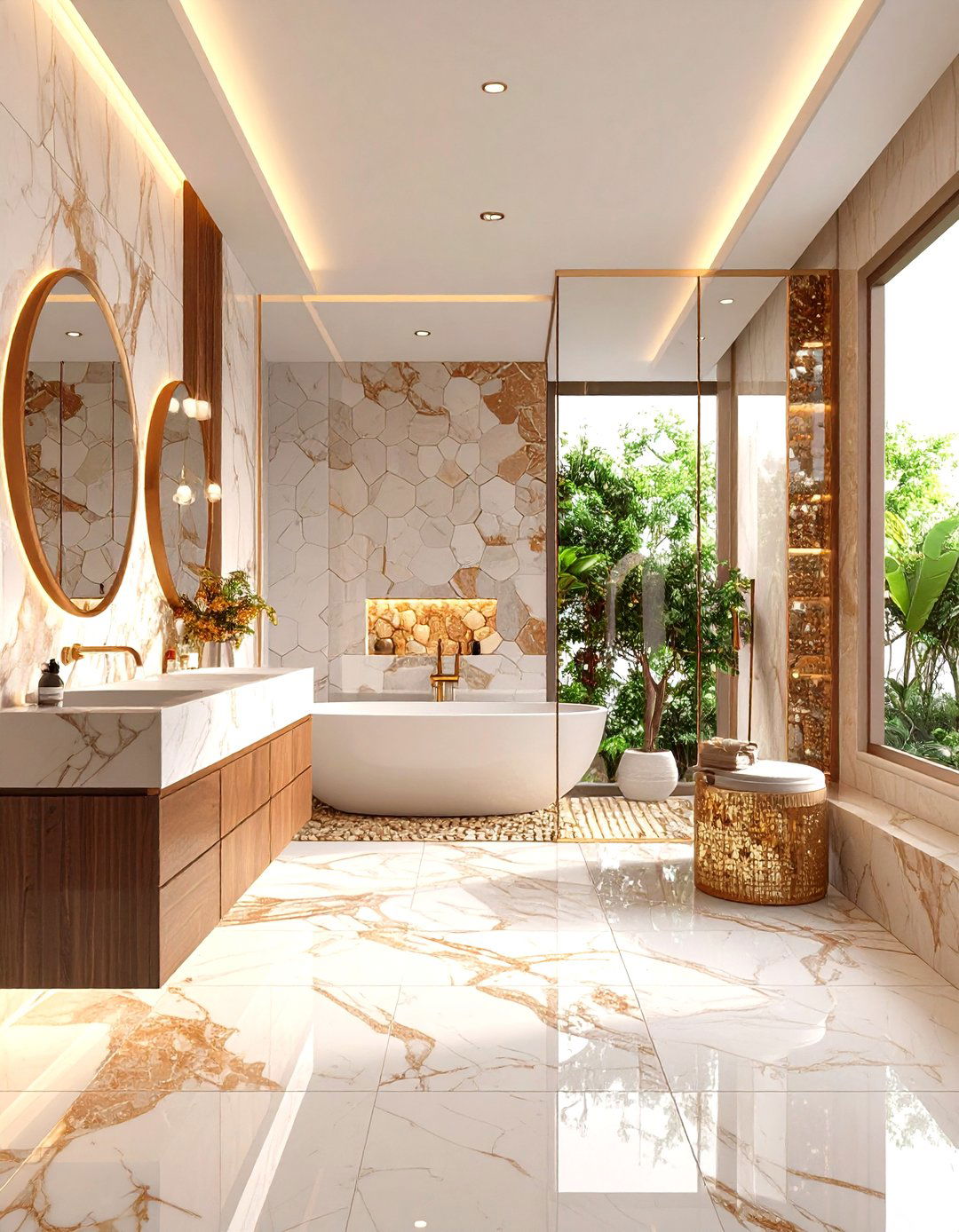 Marble Mosaic Bathroom Intricate Luxury Design - 20 Marble Bathroom Ideas