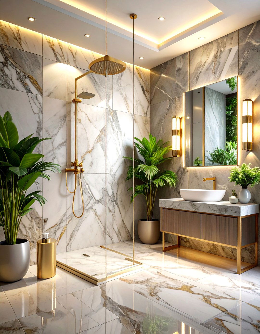 Marble Slab Walls - 20 Walk-in Shower Tile Ideas