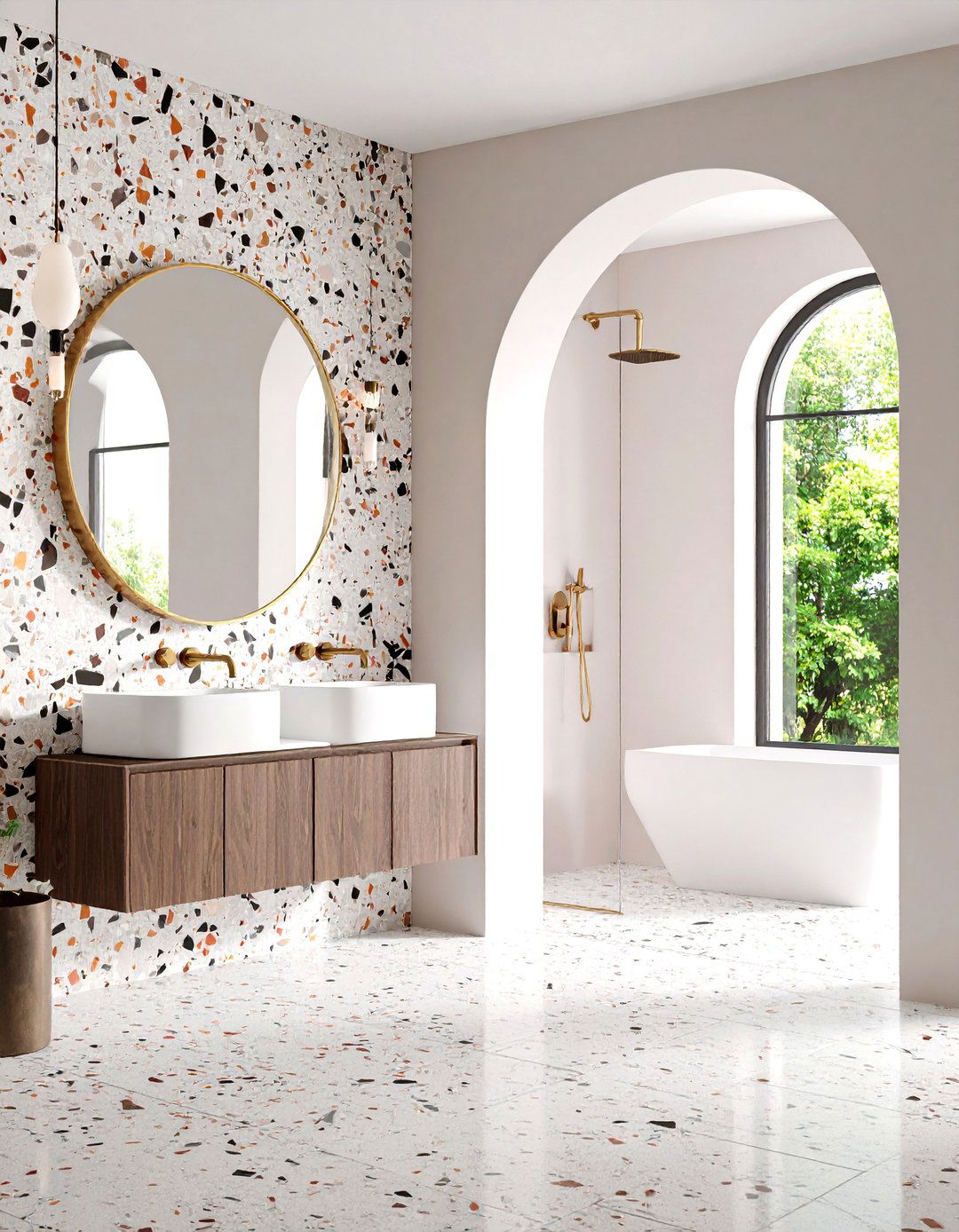 Marble Terrazzo Mix Maximalist Bathroom - 20 Maximalist Bathroom Design Ideas