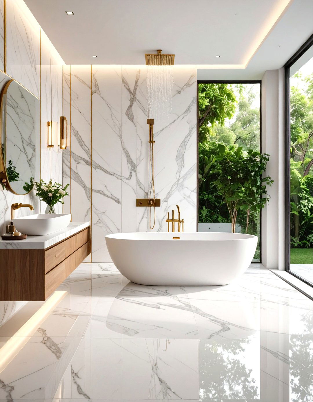 Marble Wet Room Luxury Bathroom Retreat - 20 luxury bathroom ideas