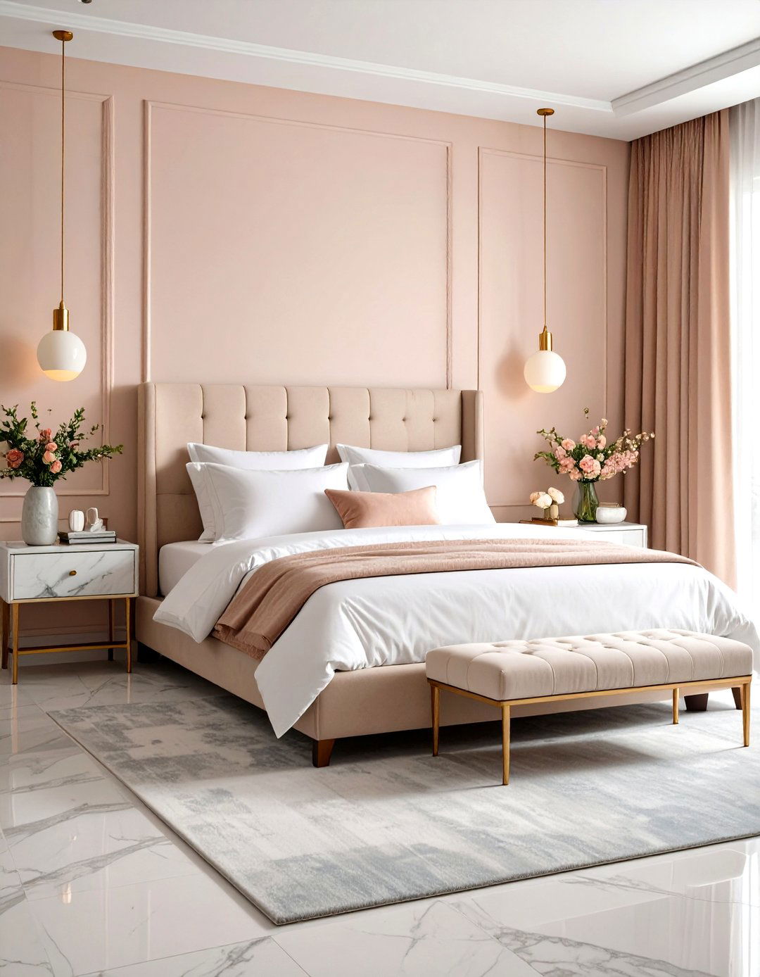 Marble and Stone Accents - 20 Duck Egg Blue Bedroom Ideas