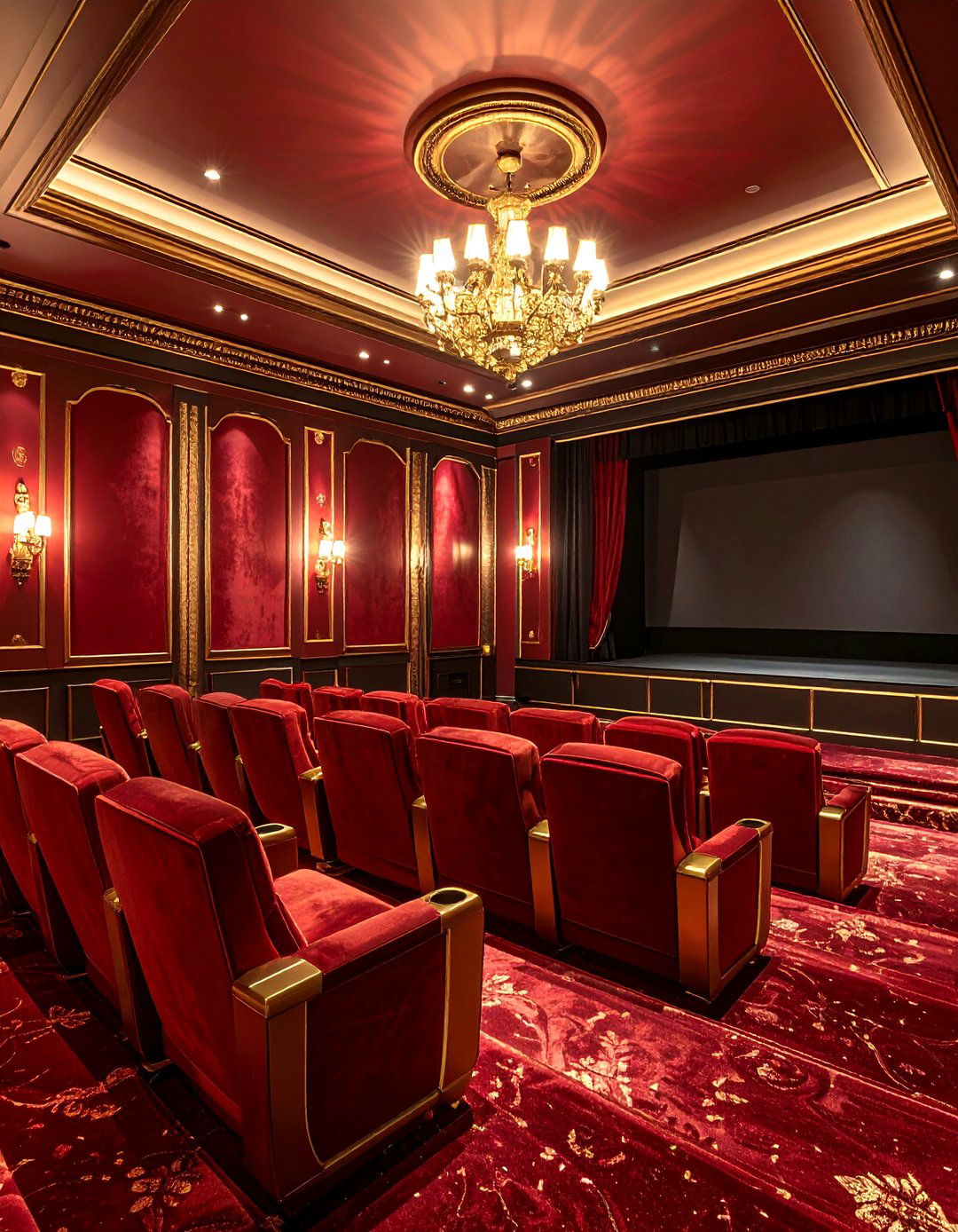 Maroon Red Home Theater Paint Colors - 20 Home Theater Paint Colors