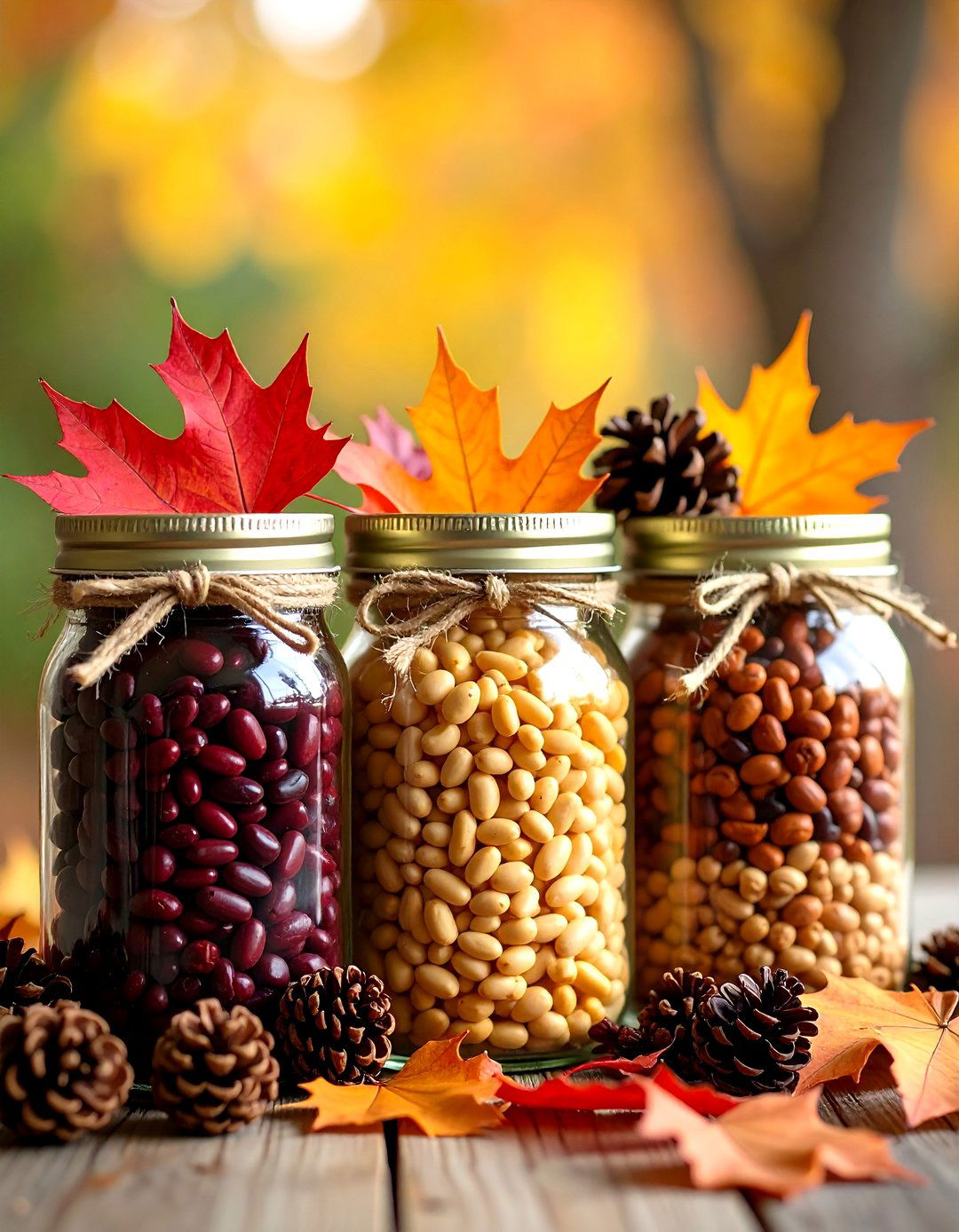 Mason Jar Harvest Arrangement - 20 Thanksgiving Centerpiece Ideas
