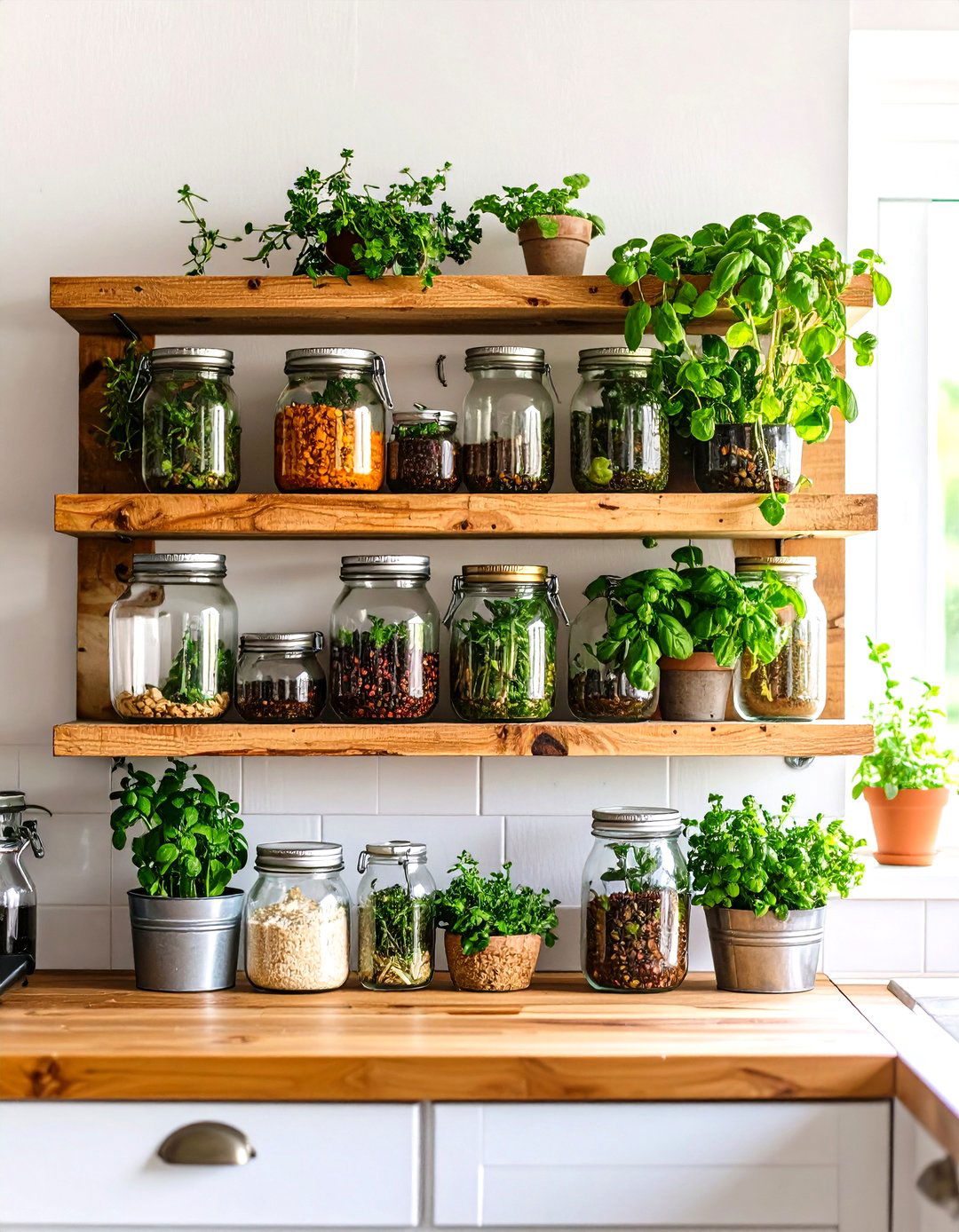 Mason Jar Indoor Plant Wall Garden - 20 Indoor Plant Wall Ideas