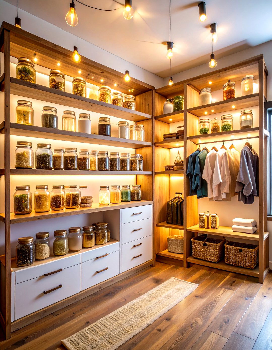 Mason Jar Lighting Rustic Closet - 20 Rustic Closet Ideas