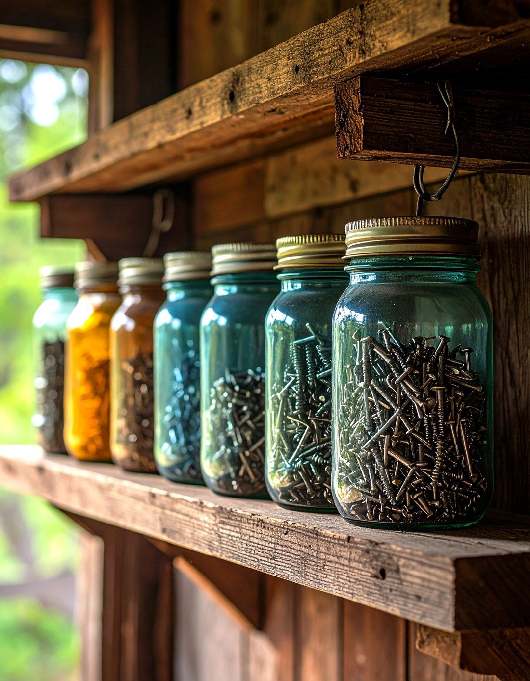 Mason Jar Storage - 20 Shed Organization Ideas