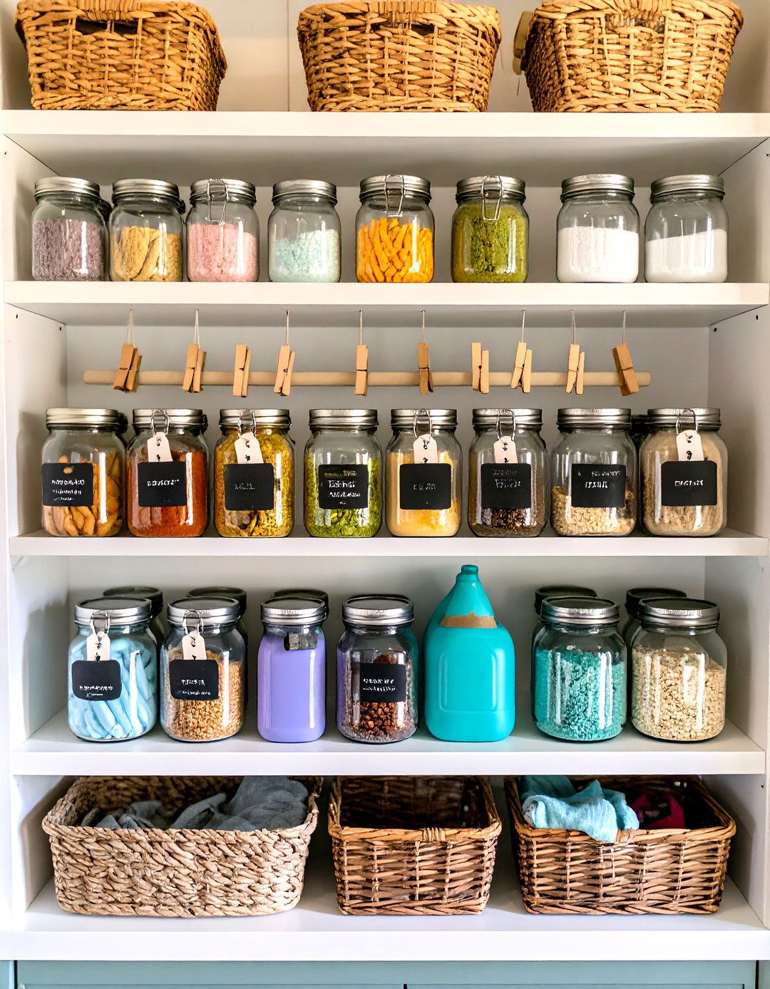 Mason Jar Storage - 20 Vintage Laundry Room Decor Ideas
