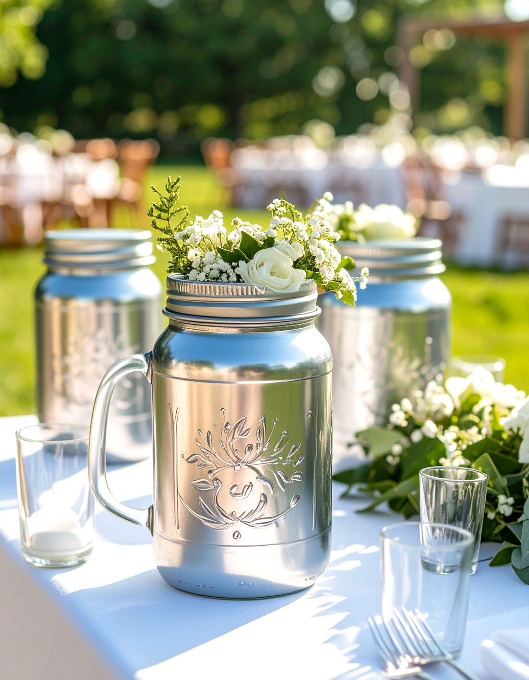 Mason Jar Wedding Koozie with Country Charm - 20 Wedding Koozie Ideas