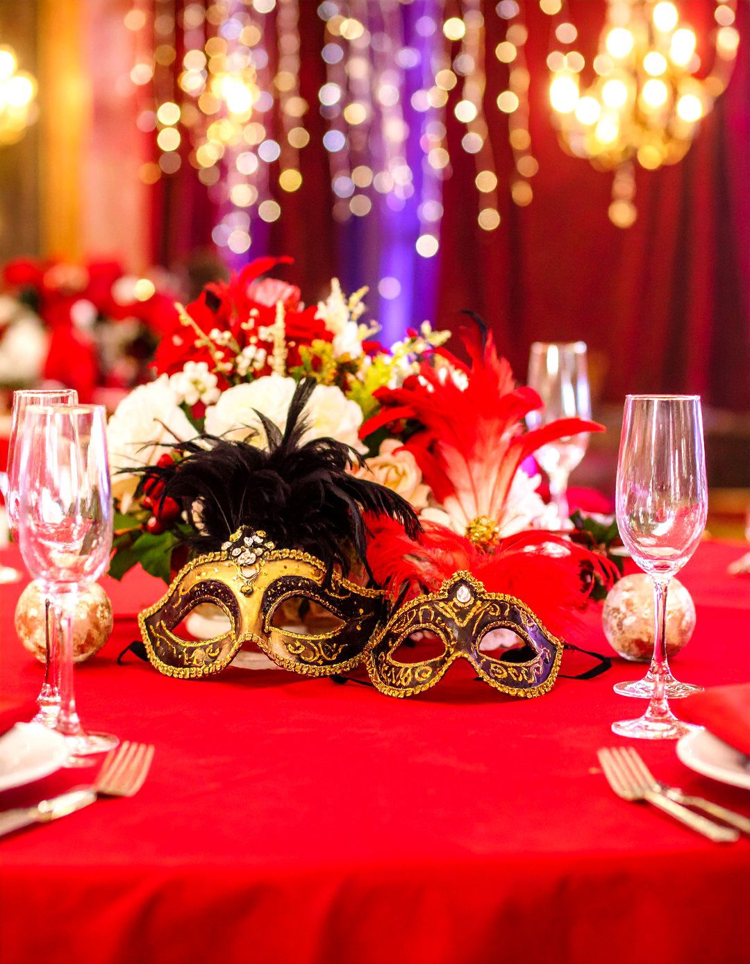 Masquerade Red and Black Wedding Mystery - 20 Red and Black Wedding Ideas
