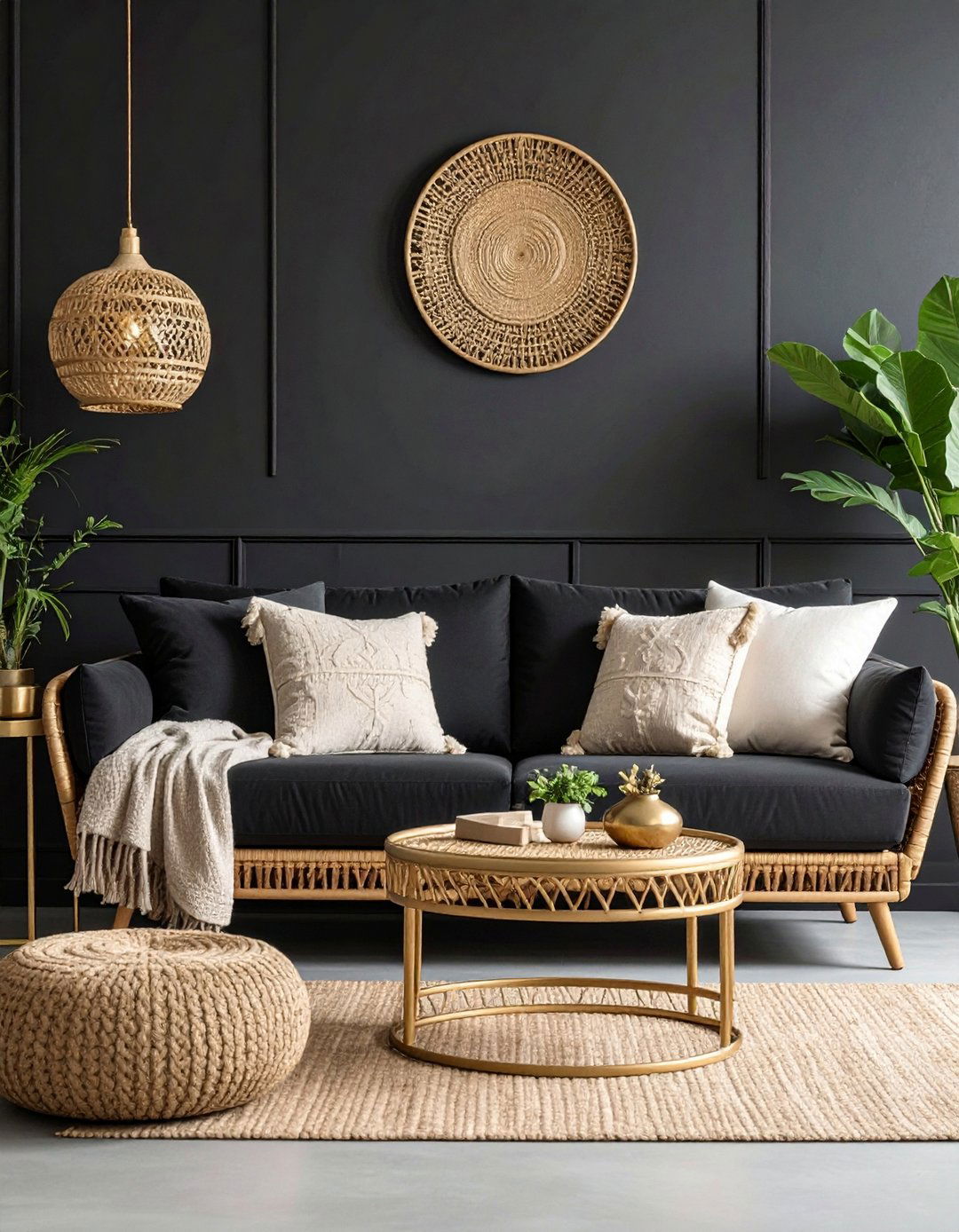 Matte Black Accent Wall Sets the Tone - 20 Black Room Ideas