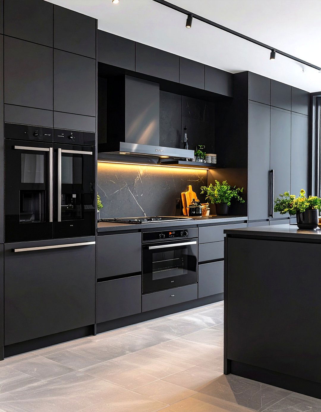 Matte Black Appliances Integrate Modern Convenience - 20 Gothic Kitchen Ideas