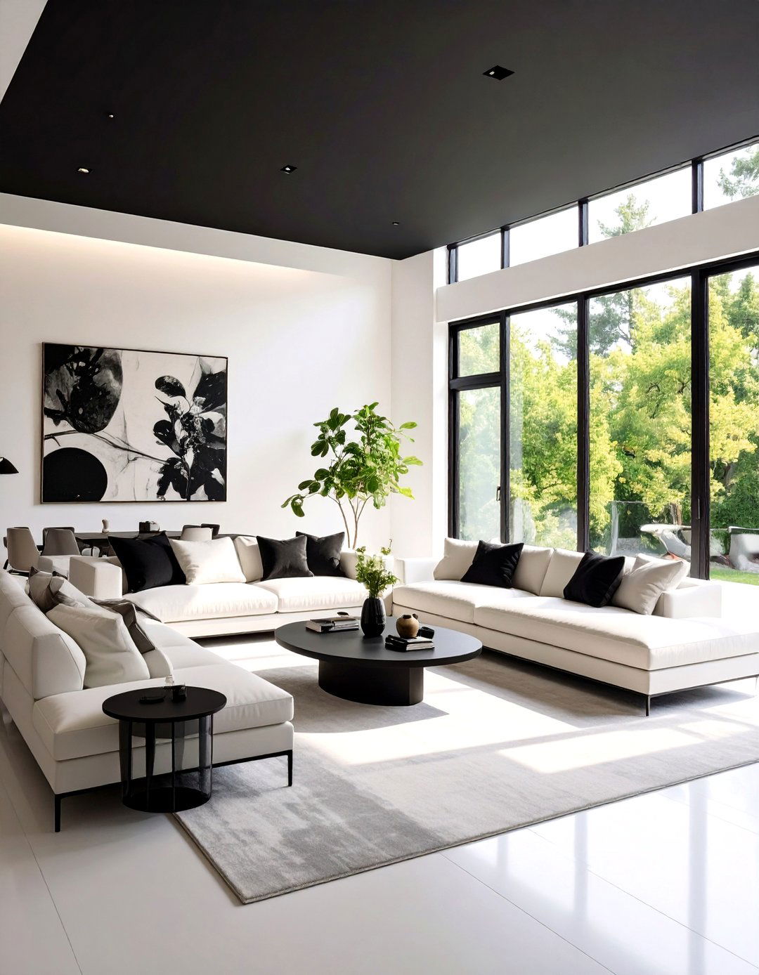 Matte Black Ceiling for Modern Minimalism - 20 Black Ceiling Design Ideas