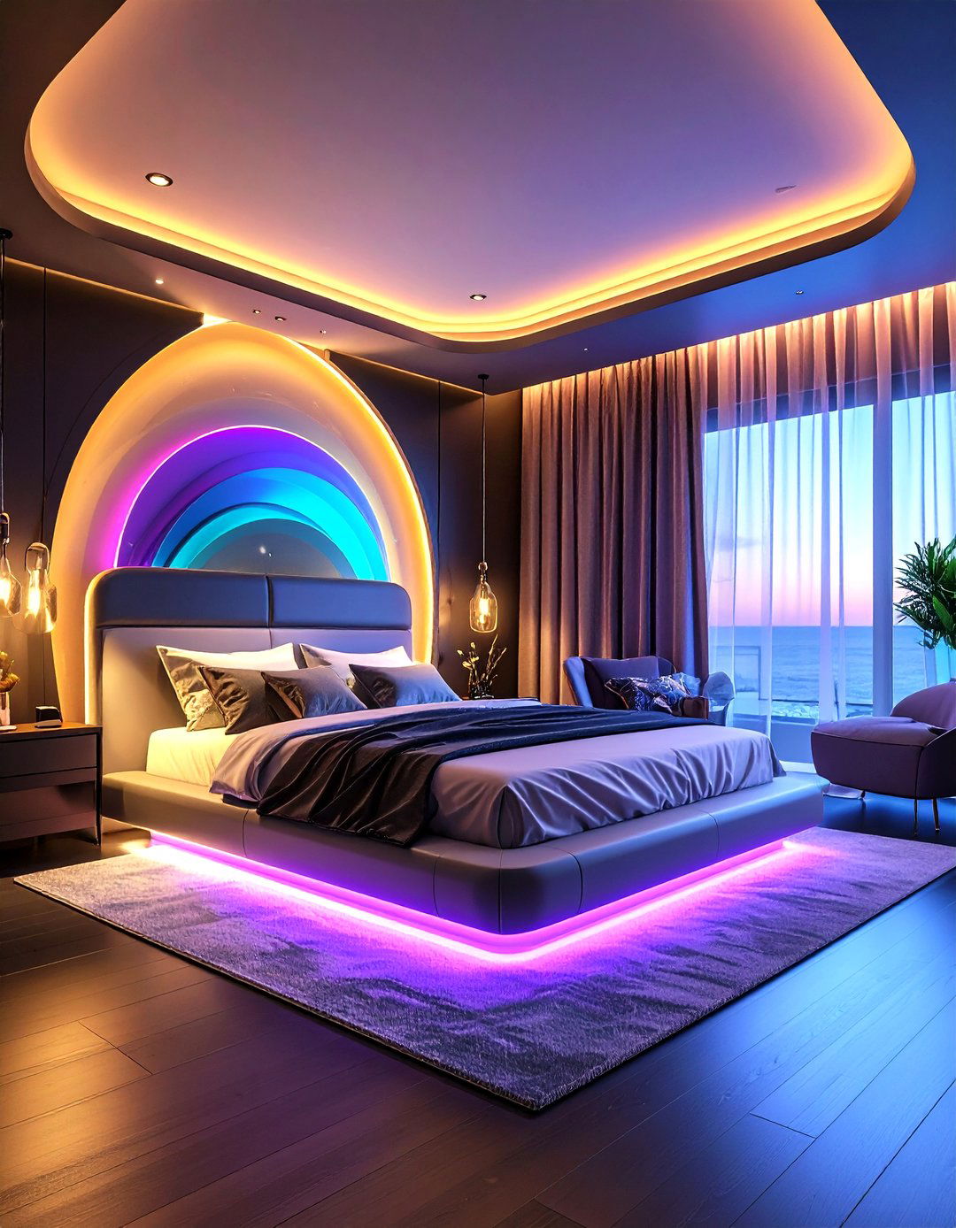 Matte Black Smart Tech Sleep Lab - 20 Matte Black Bedroom Ideas