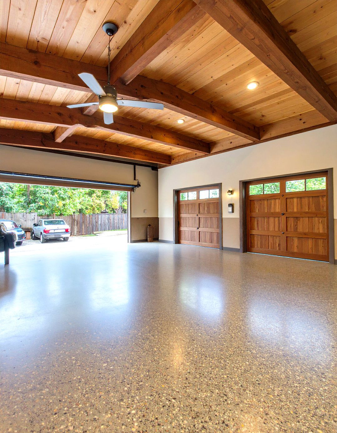 Matte Epoxy Floors for Durable Rustic Garage Foundation - 20 Rustic Garage Ideas