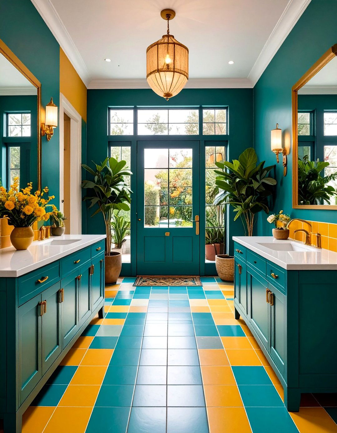 Matte Finish Bold Colors - 20 Small Entryway Tile Floor Ideas