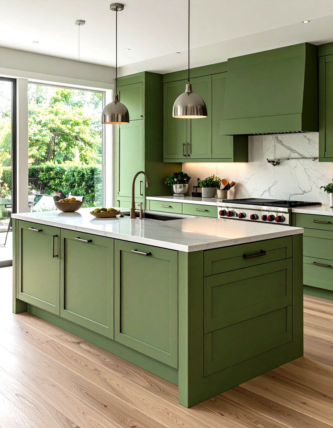 Matte Finish Elegance - 20 Sage Green Kitchen Island Ideas