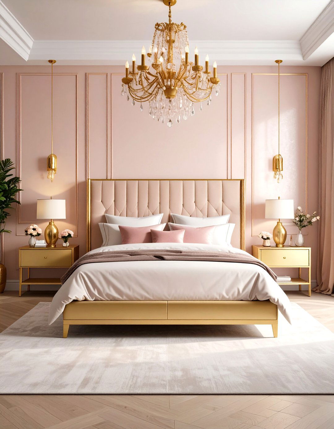 Maximalist Glam Pink and Gold Bedroom - 20 Pink and Gold Bedroom Ideas