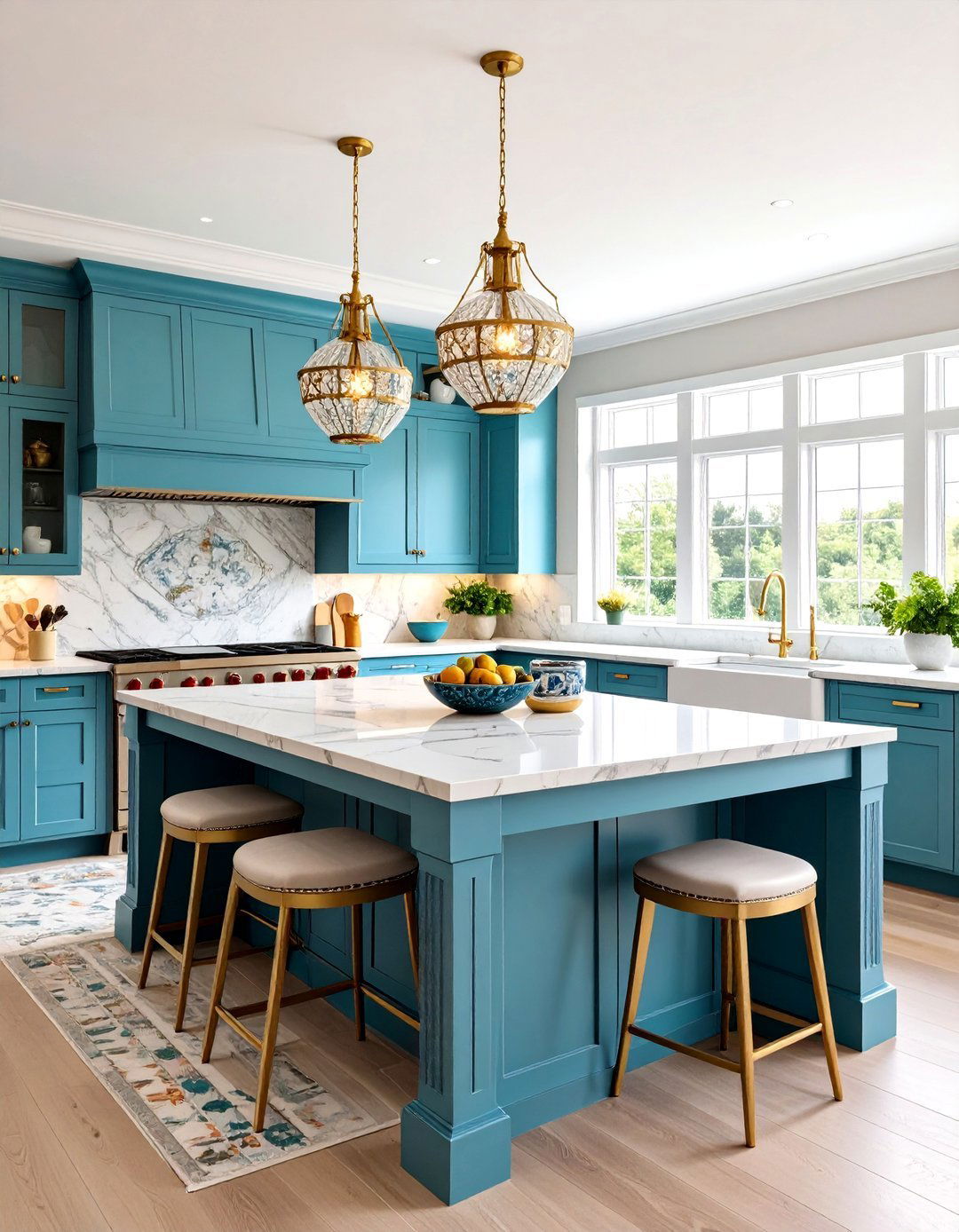 Maximalist Kitchen Island Decor with Bold Pattern Mixing - 20 kitchen island decor ideas