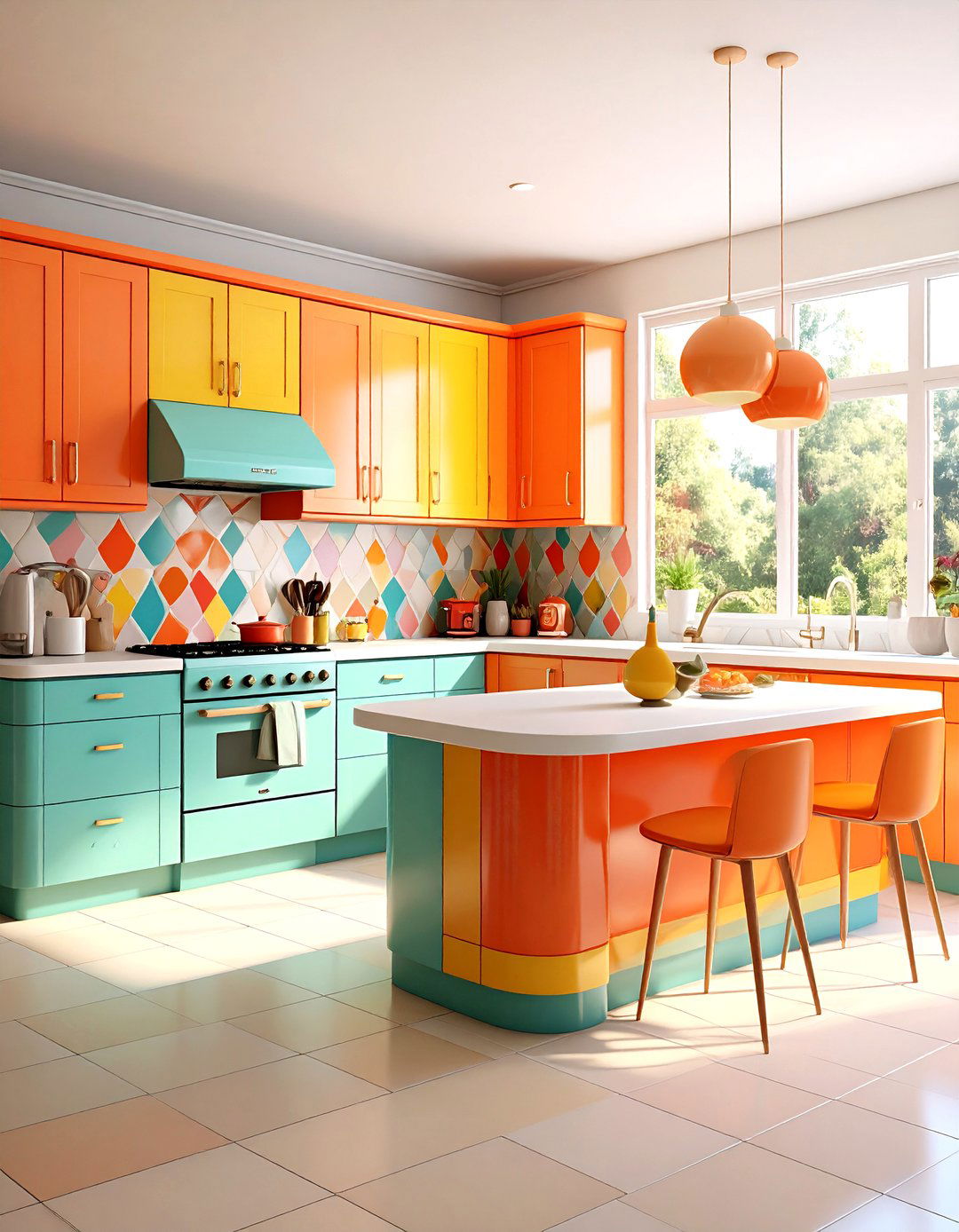 Maximalist Kitchen Mid Century Modern Rainbow - 20 Maximalist Kitchen Decor Ideas