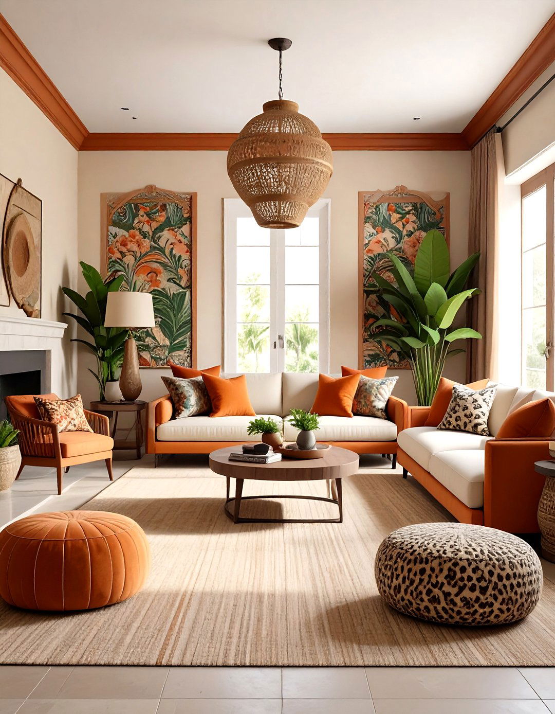 Maximalist Patterned Terracotta Living Room - 20 terracotta living room ideas