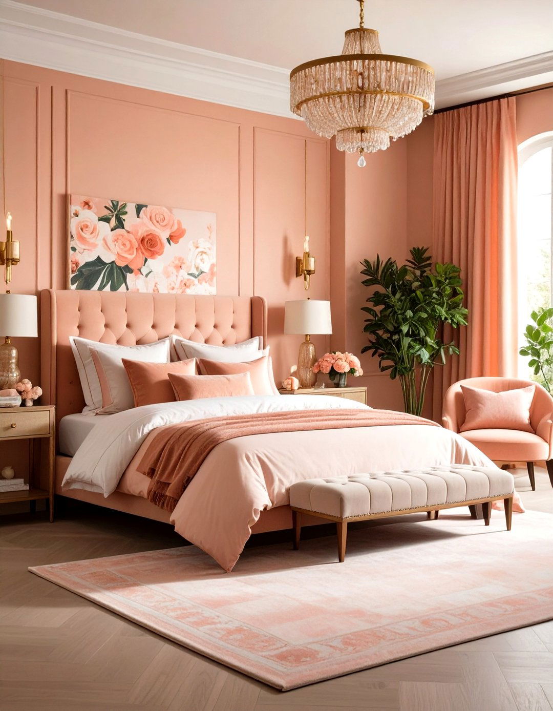 Maximalist Peach Bedroom Drama - 20 Peach Bedroom Ideas