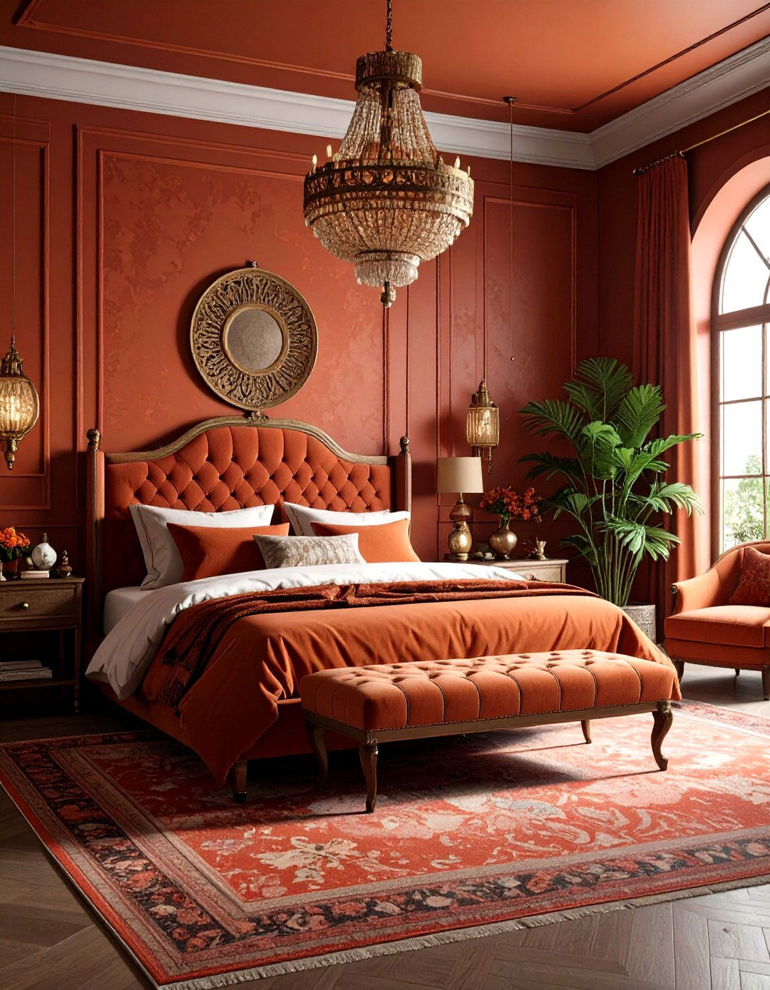 Maximalist Rust Bedroom Drama - 20 Rust Bedroom Ideas