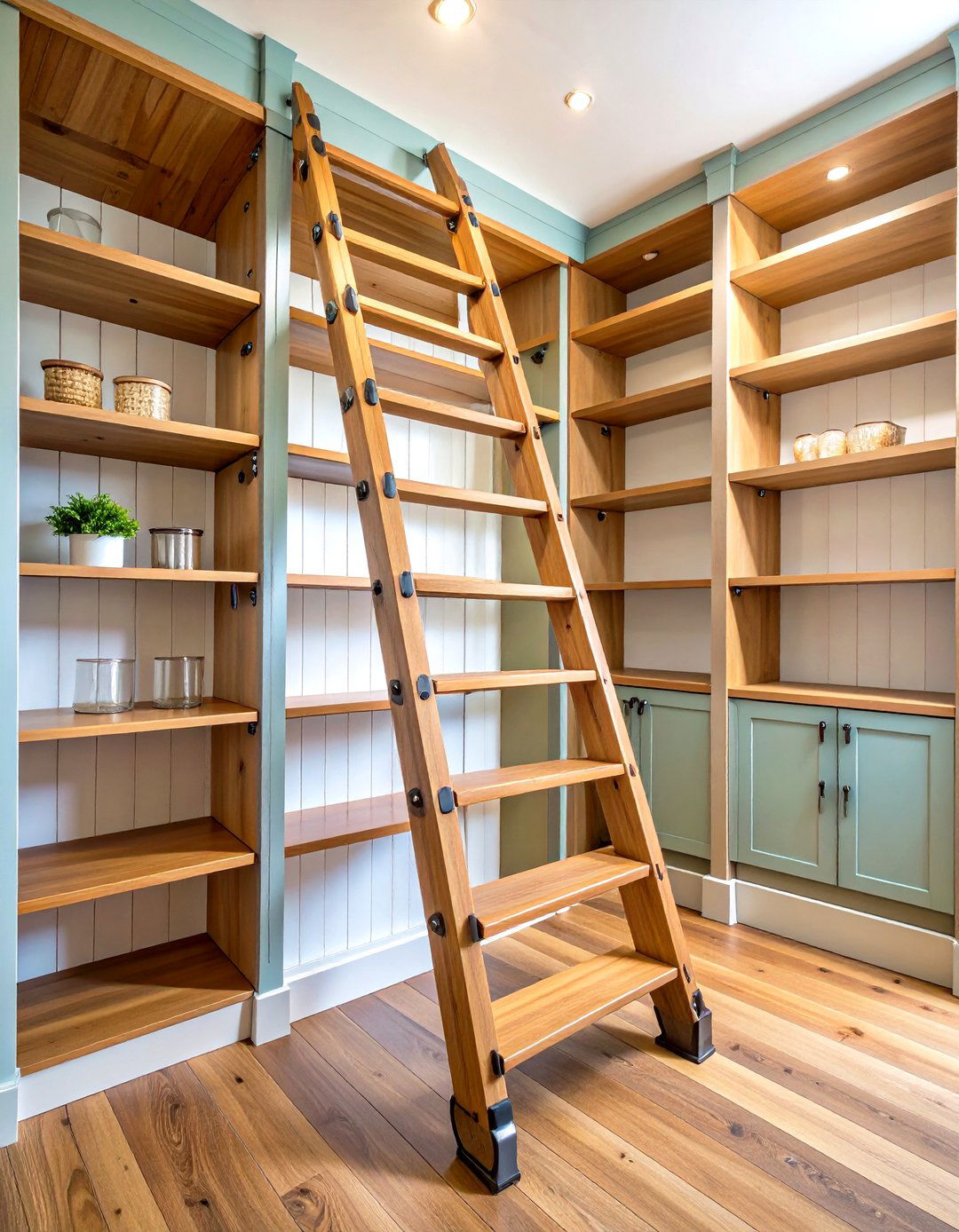Maximize Access With a Ladder - 20 Walk in Pantry Ideas