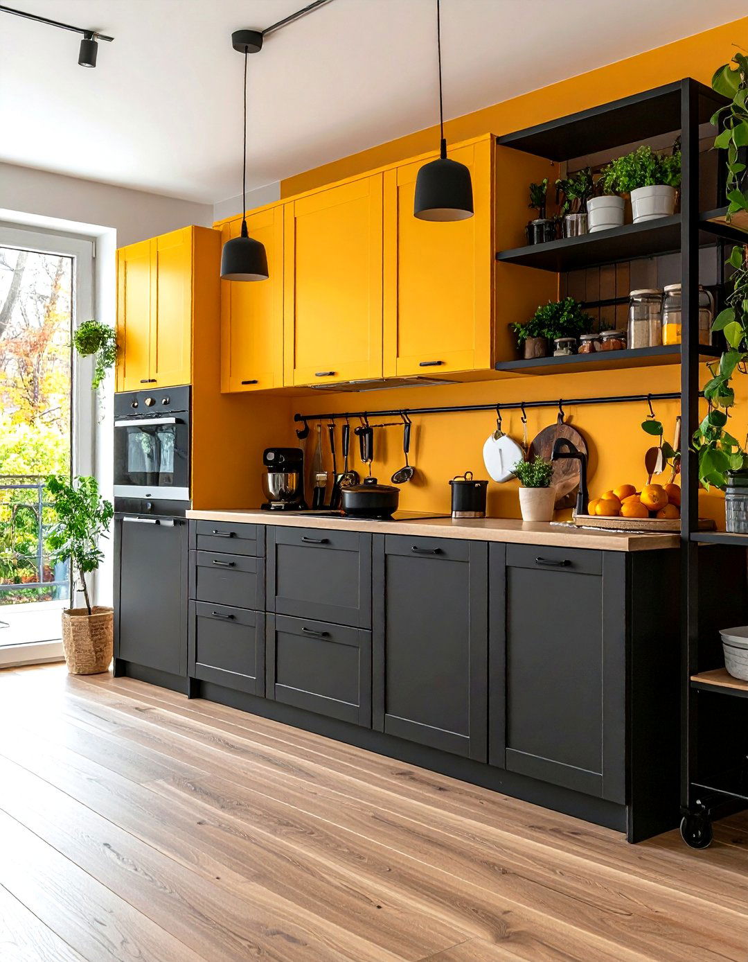 Maximize Vertical Storage - 20 Small Kitchen with Black Appliances Ideas