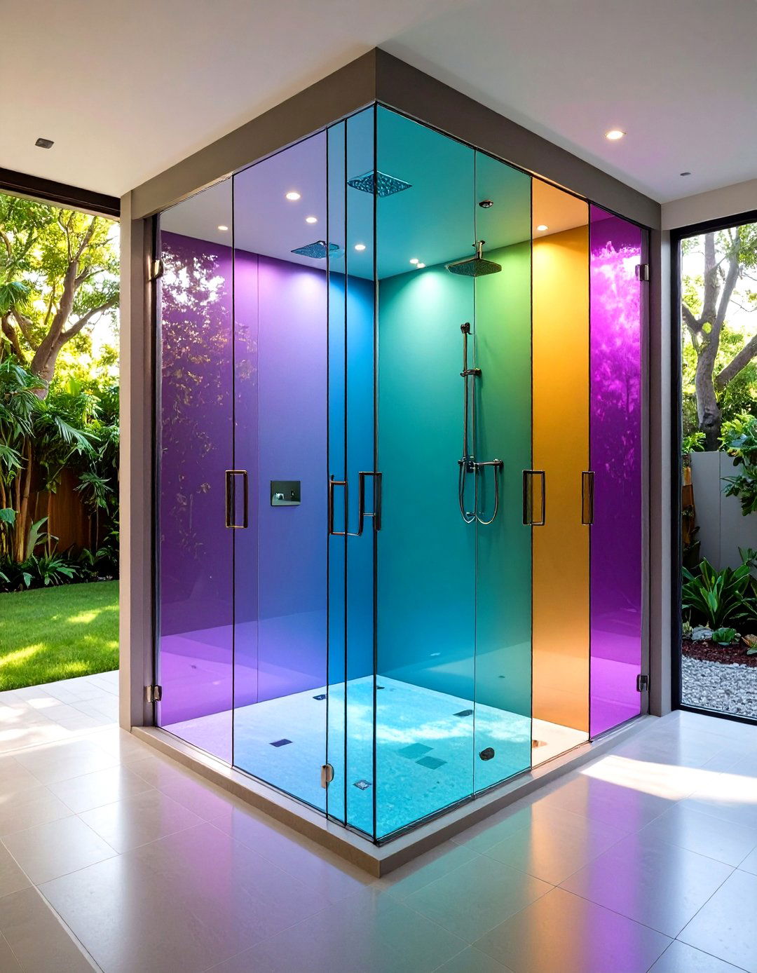 Maximizing Natural Light with Clear Doors - 20 Shower Lighting Ideas