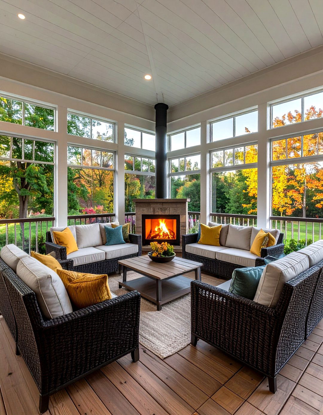 Maximizing Square Footage with Corner Fireplaces - 20 Screened-in Porch With Fireplace Ideas