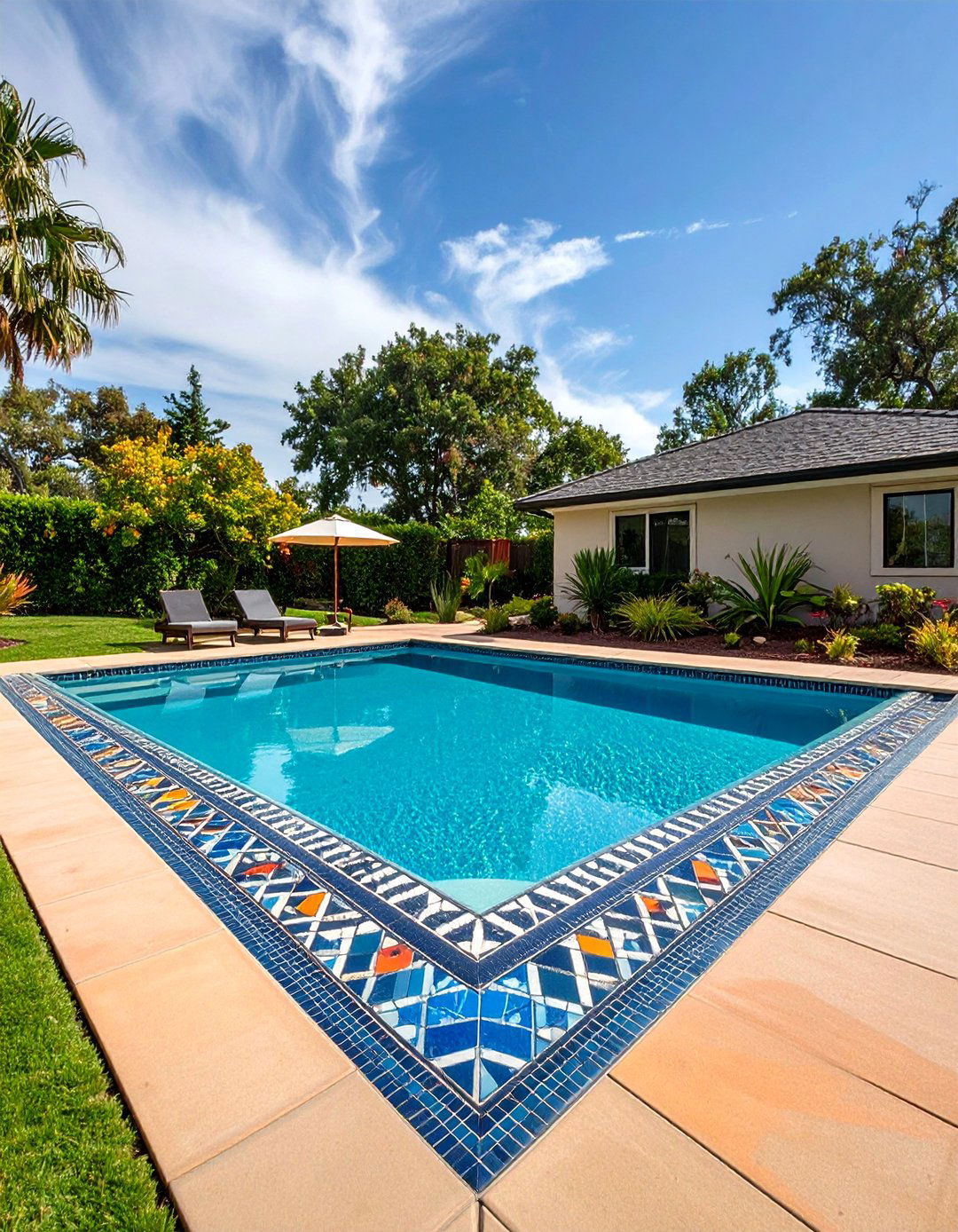 Medallion Centerpiece - 20 Stamped Concrete Pool Deck Ideas