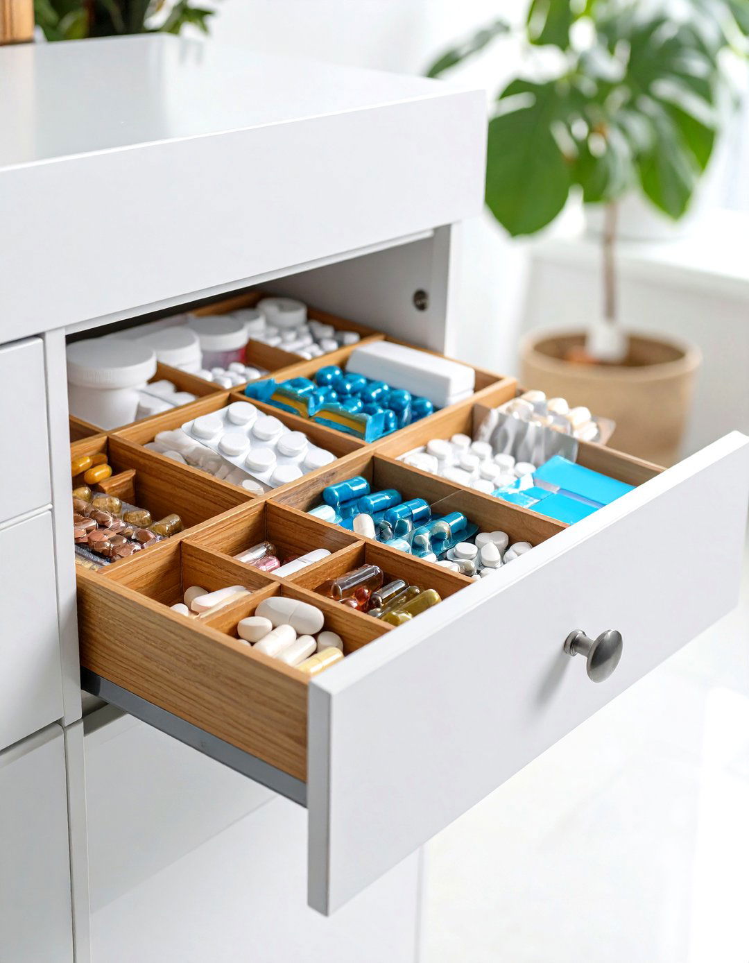 Medicine Storage Drawer with Dividers - 20 Medicine Storage Ideas