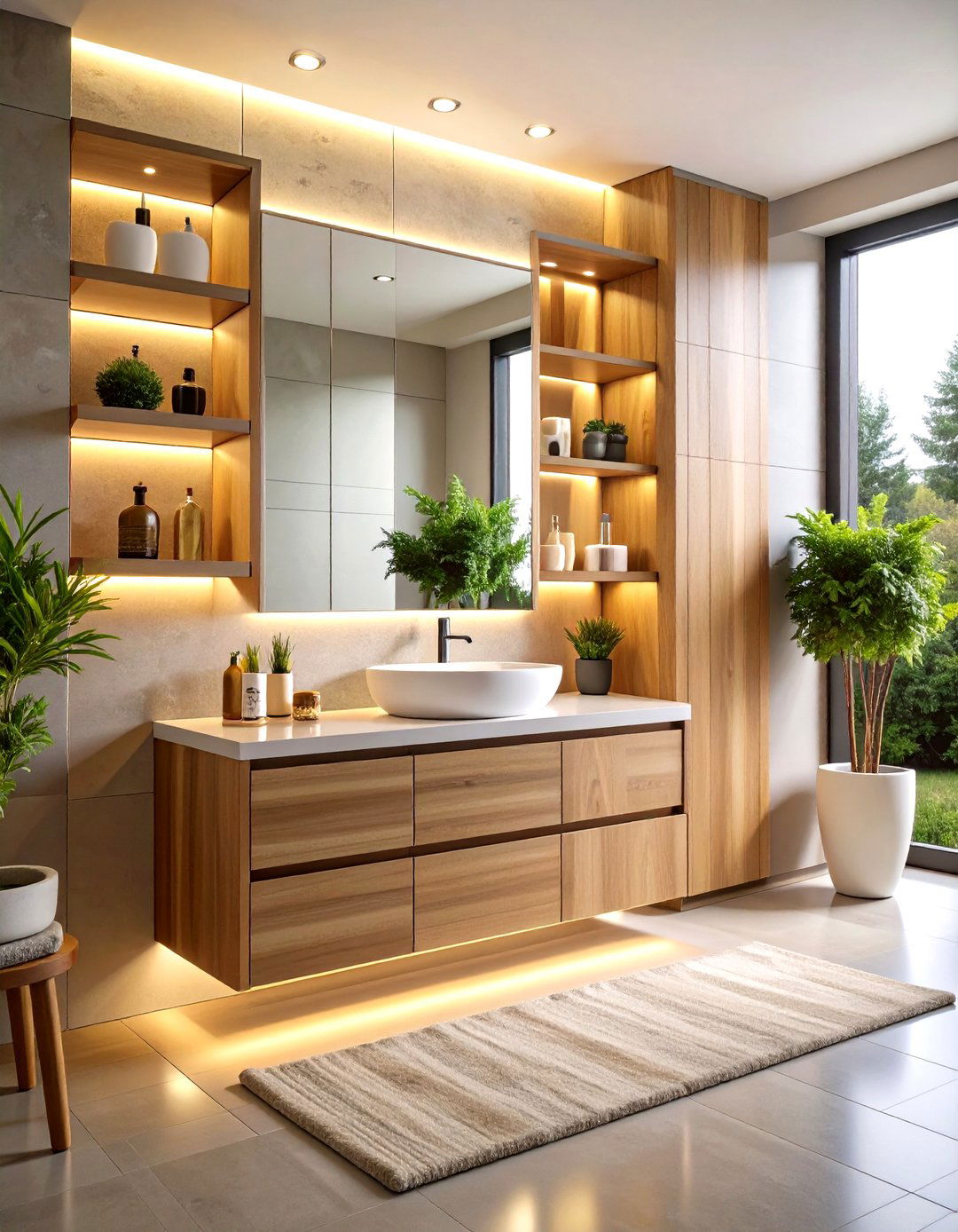Medicine Storage Mirror Cabinet with Lighting - 20 Medicine Storage Ideas