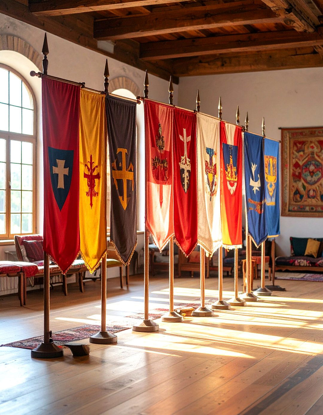 Medieval Castle Living Room Banner Display - 20 Castle Living Room Ideas