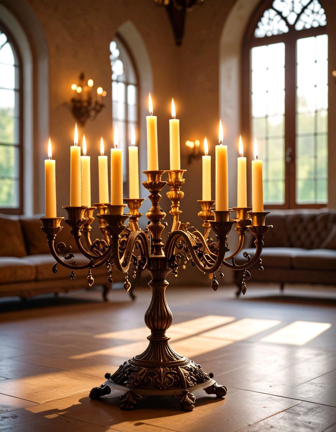 Medieval Castle Living Room Candelabra Lighting - 20 Castle Living Room Ideas