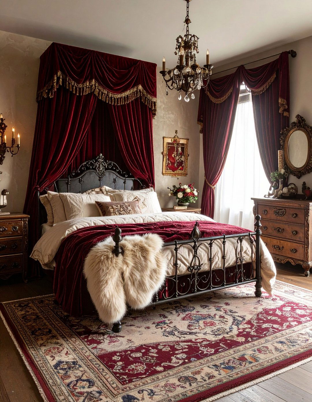 Medieval Fantasy Bedroom with Tapestries and Rich Textures - 20 Fantasy Bedroom Ideas