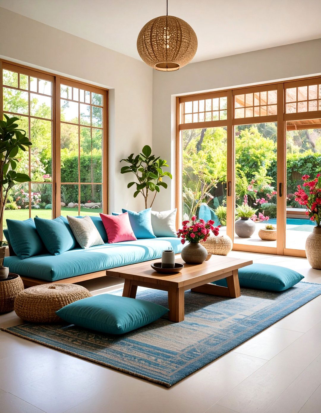 Meditation Corner Zen Living Room with Quiet Reflection Space - 20 Zen Living Room Ideas