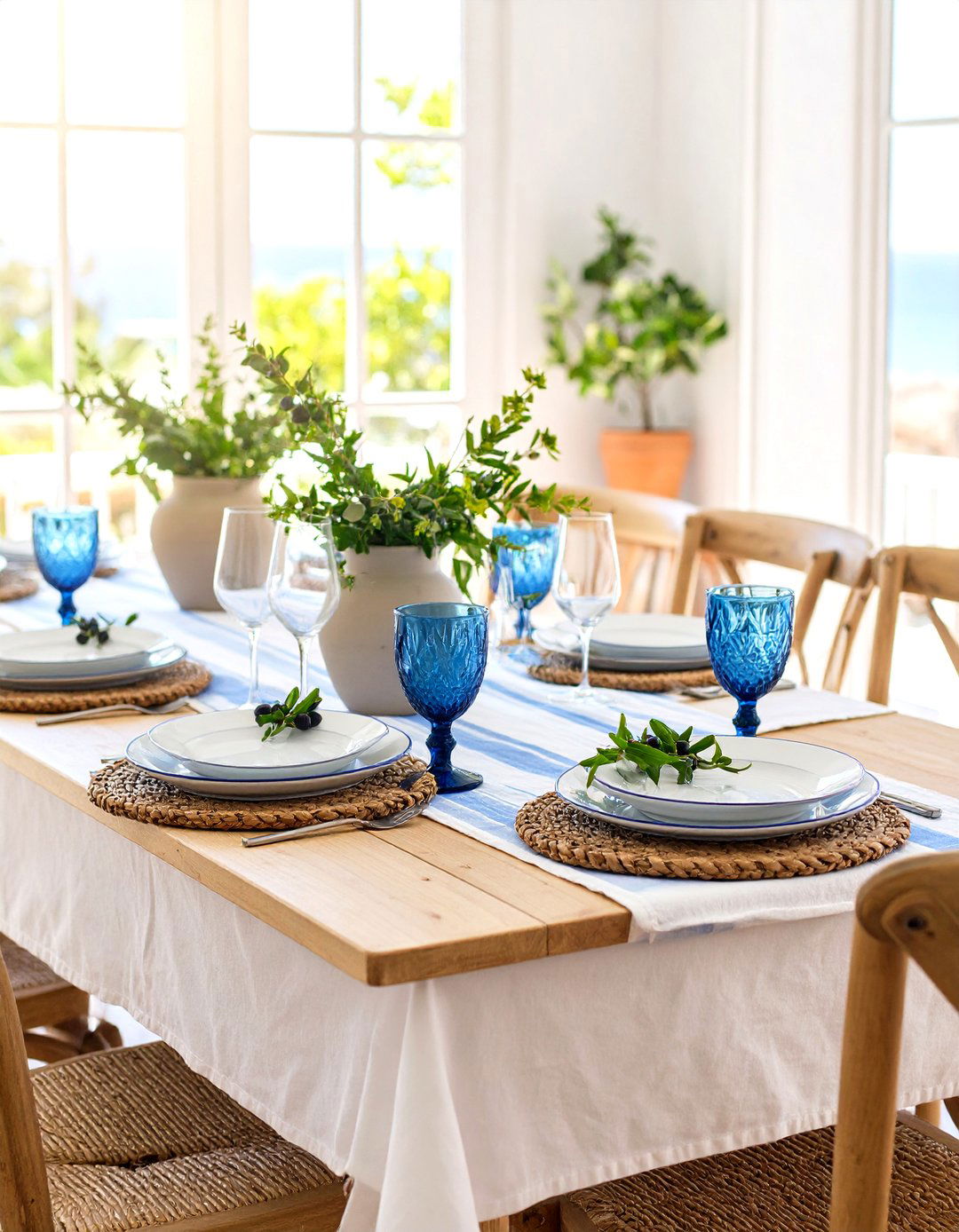 Mediterranean Coastal Table Setting - 20 Table Setting Ideas