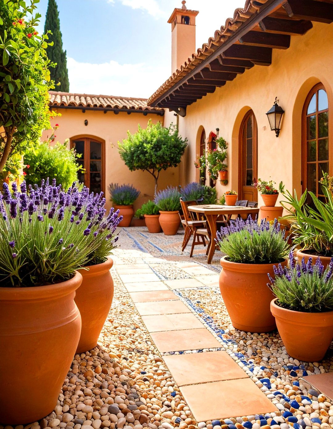Mediterranean Courtyard Garden Nook - 20 Garden Nook Ideas