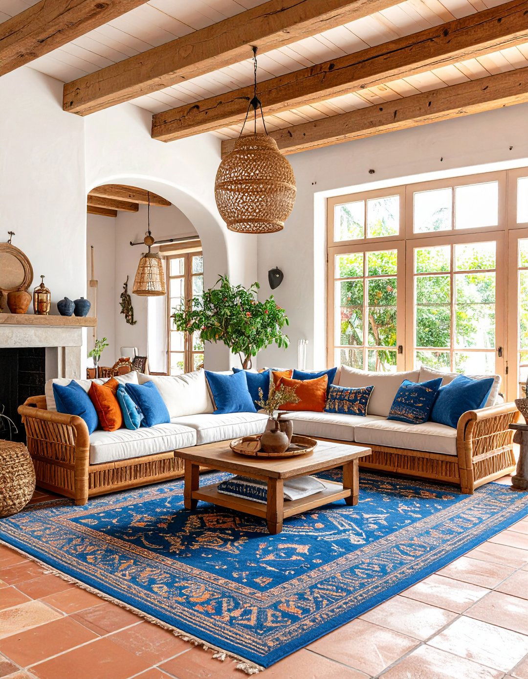 Mediterranean Exposed Beam Living Room - 20 Exposed Beam Living Room Ideas