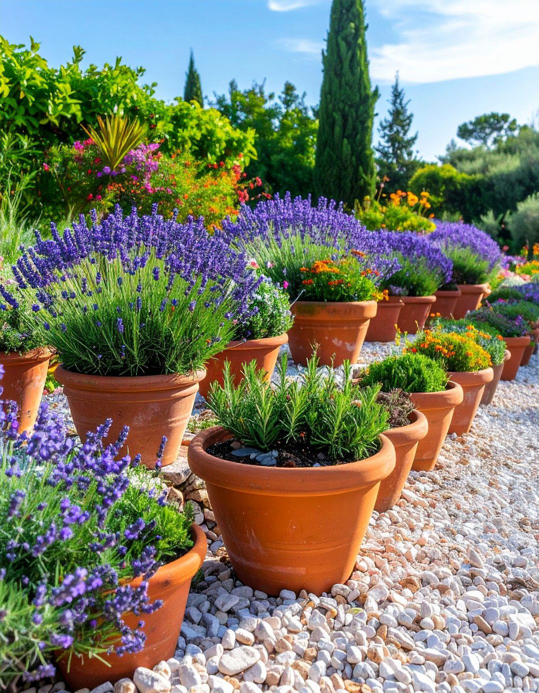 Mediterranean Gravel Flower Bed for Sun Baked Sites - 20 Flower Bed Ideas