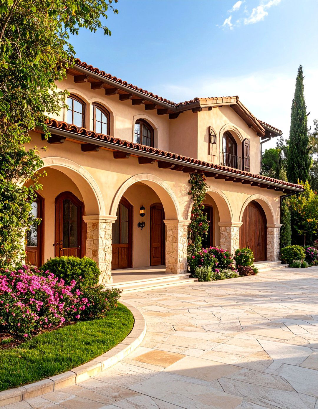Mediterranean House Exterior with Arched Doorways and Windows - 20 Mediterranean House Exterior Ideas