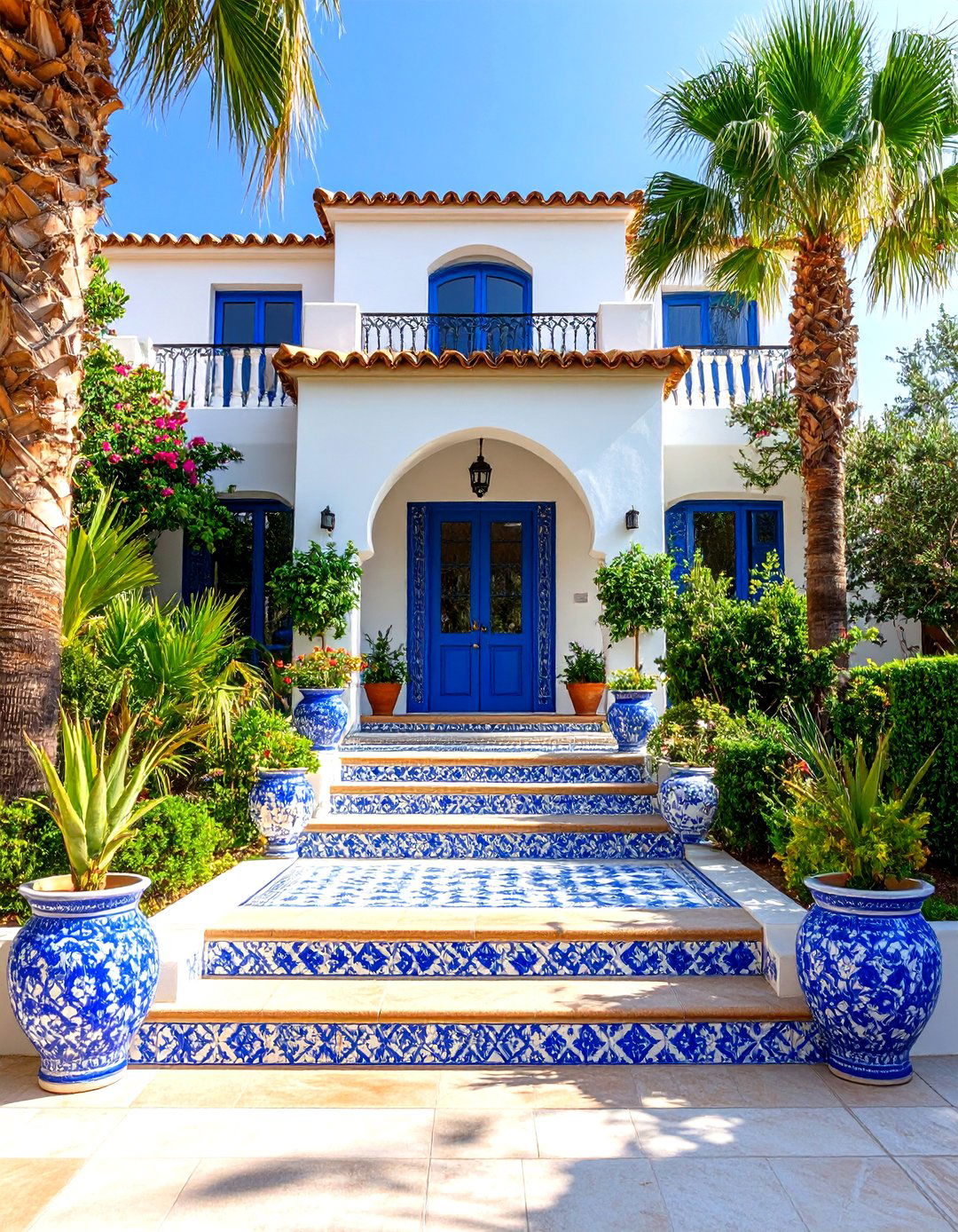 Mediterranean House Exterior with Decorative Tile Accents - 20 Mediterranean House Exterior Ideas